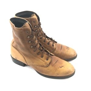 Ariat Boots Size 8.5 B Brown Lace Western Cowboy
